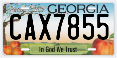 GA license plate CAX7855