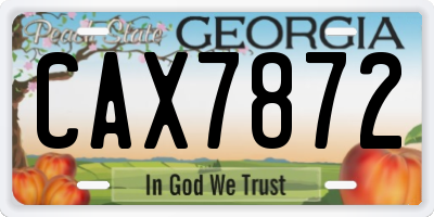 GA license plate CAX7872