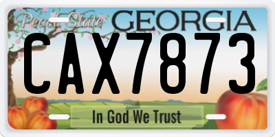 GA license plate CAX7873
