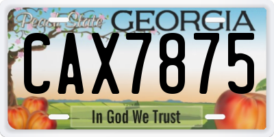 GA license plate CAX7875