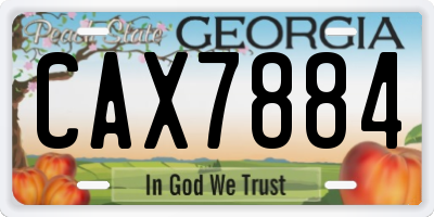 GA license plate CAX7884
