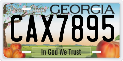 GA license plate CAX7895