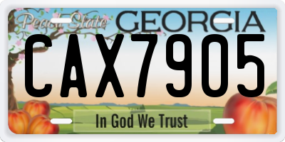 GA license plate CAX7905