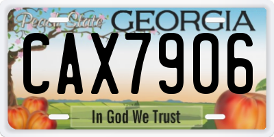 GA license plate CAX7906