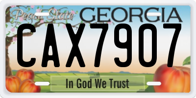 GA license plate CAX7907