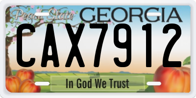 GA license plate CAX7912