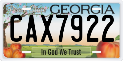 GA license plate CAX7922
