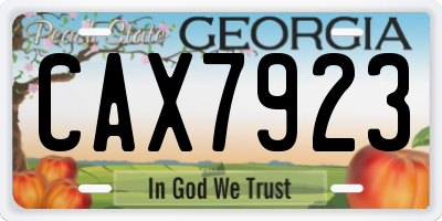 GA license plate CAX7923