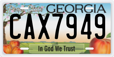 GA license plate CAX7949