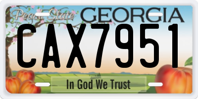 GA license plate CAX7951