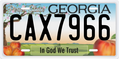 GA license plate CAX7966