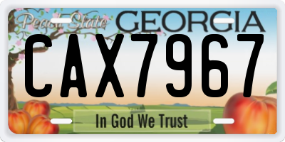 GA license plate CAX7967