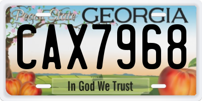 GA license plate CAX7968