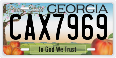 GA license plate CAX7969
