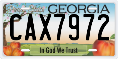 GA license plate CAX7972