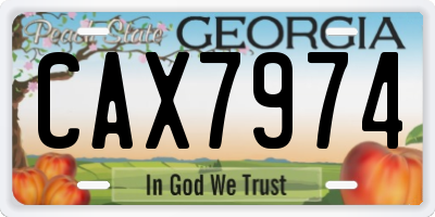 GA license plate CAX7974