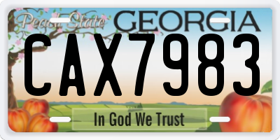 GA license plate CAX7983