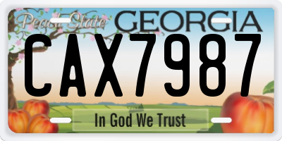 GA license plate CAX7987