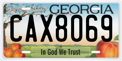 GA license plate CAX8069
