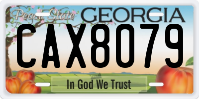 GA license plate CAX8079
