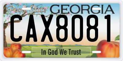 GA license plate CAX8081