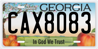 GA license plate CAX8083