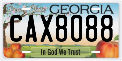 GA license plate CAX8088