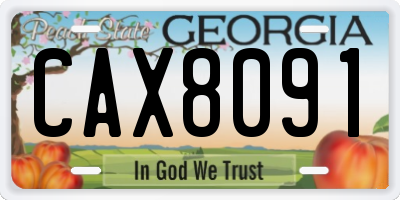 GA license plate CAX8091
