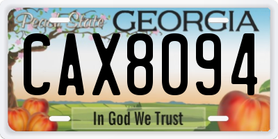 GA license plate CAX8094