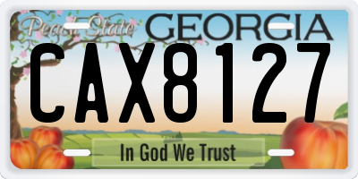 GA license plate CAX8127
