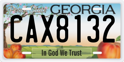 GA license plate CAX8132