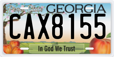 GA license plate CAX8155