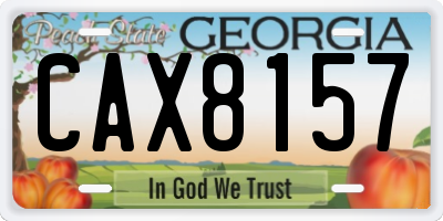 GA license plate CAX8157