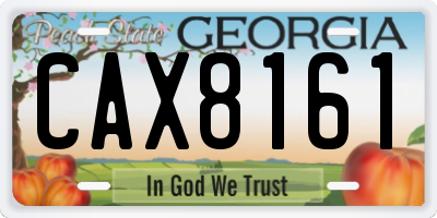 GA license plate CAX8161