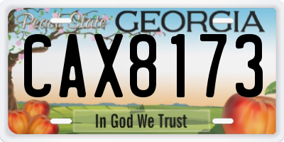 GA license plate CAX8173
