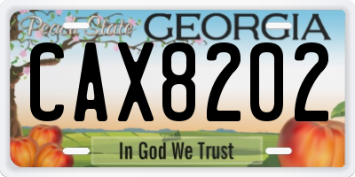 GA license plate CAX8202