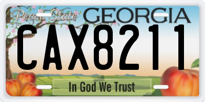GA license plate CAX8211