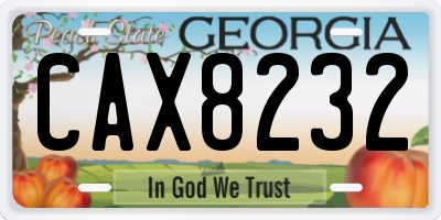 GA license plate CAX8232