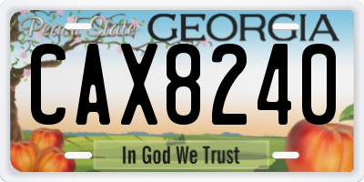 GA license plate CAX8240