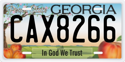 GA license plate CAX8266