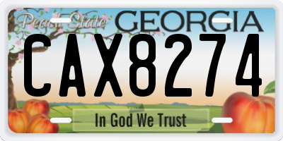 GA license plate CAX8274