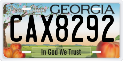 GA license plate CAX8292
