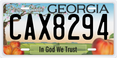 GA license plate CAX8294