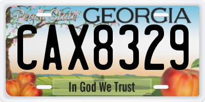 GA license plate CAX8329
