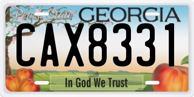 GA license plate CAX8331