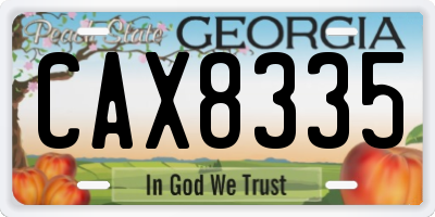 GA license plate CAX8335