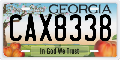 GA license plate CAX8338