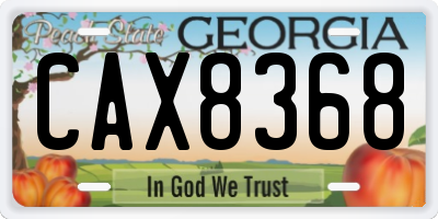 GA license plate CAX8368