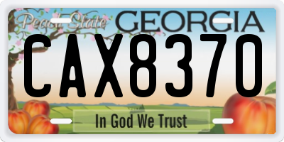GA license plate CAX8370