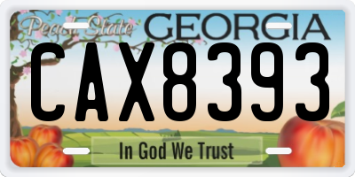 GA license plate CAX8393
